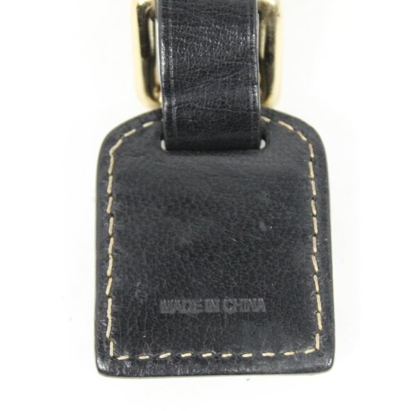 DOONEY & BOURKE FOB/KEY RING HOLDER BLACK LEATHER W/GOLD PLATE 4 1/4" X 1 1/2" - Picture 5 of 5